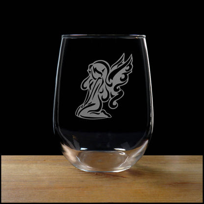 Whimsical Fairy 17oz Stemless Wine Glass – Personalized Deep Etching