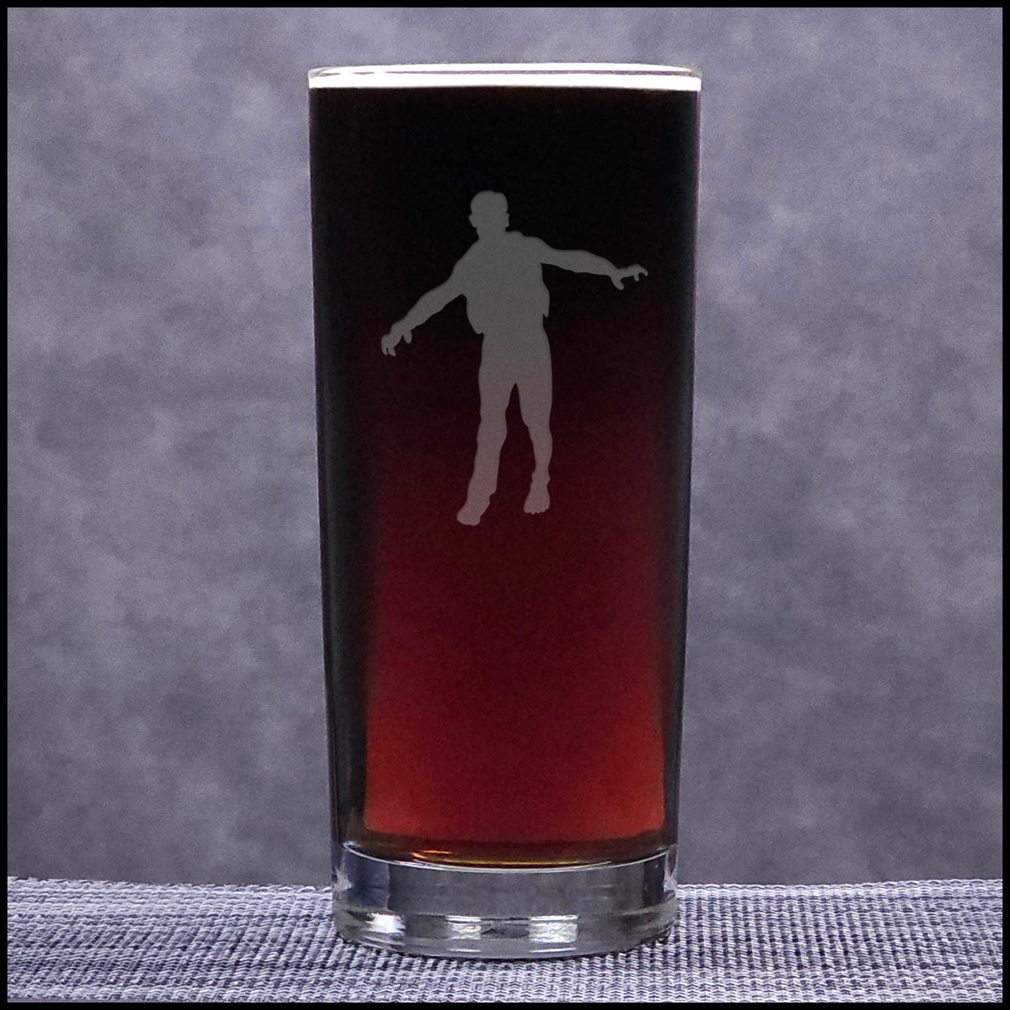 Zombie Sand Etched Cooler Glass – Halloween Cocktail Glass for Horror Fans & Unique Barware Collections