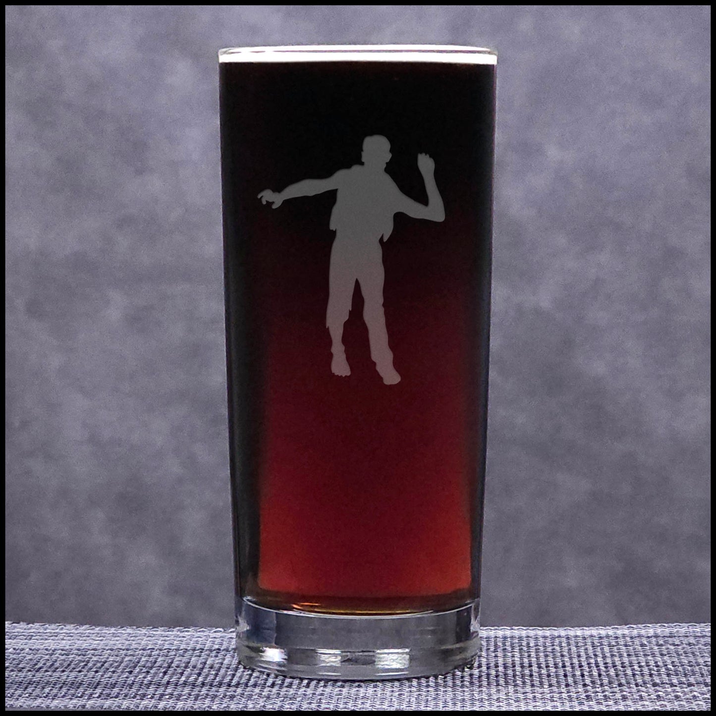 Zombie Sand Etched Cooler Glass – Halloween Highball Glass for Horror Drinkware Enthusiasts
