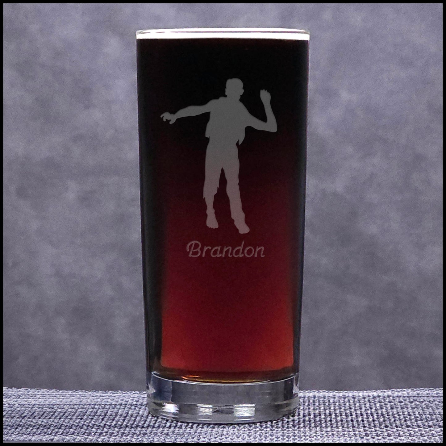 Zombie Sand Etched Cooler Glass – Halloween Highball Glass for Horror Drinkware Enthusiasts