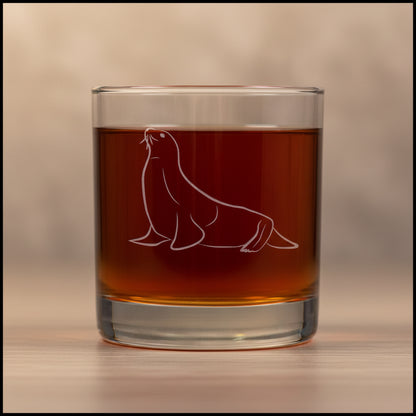 Seal Engraved 11oz Whiskey Glass - Free Personalization