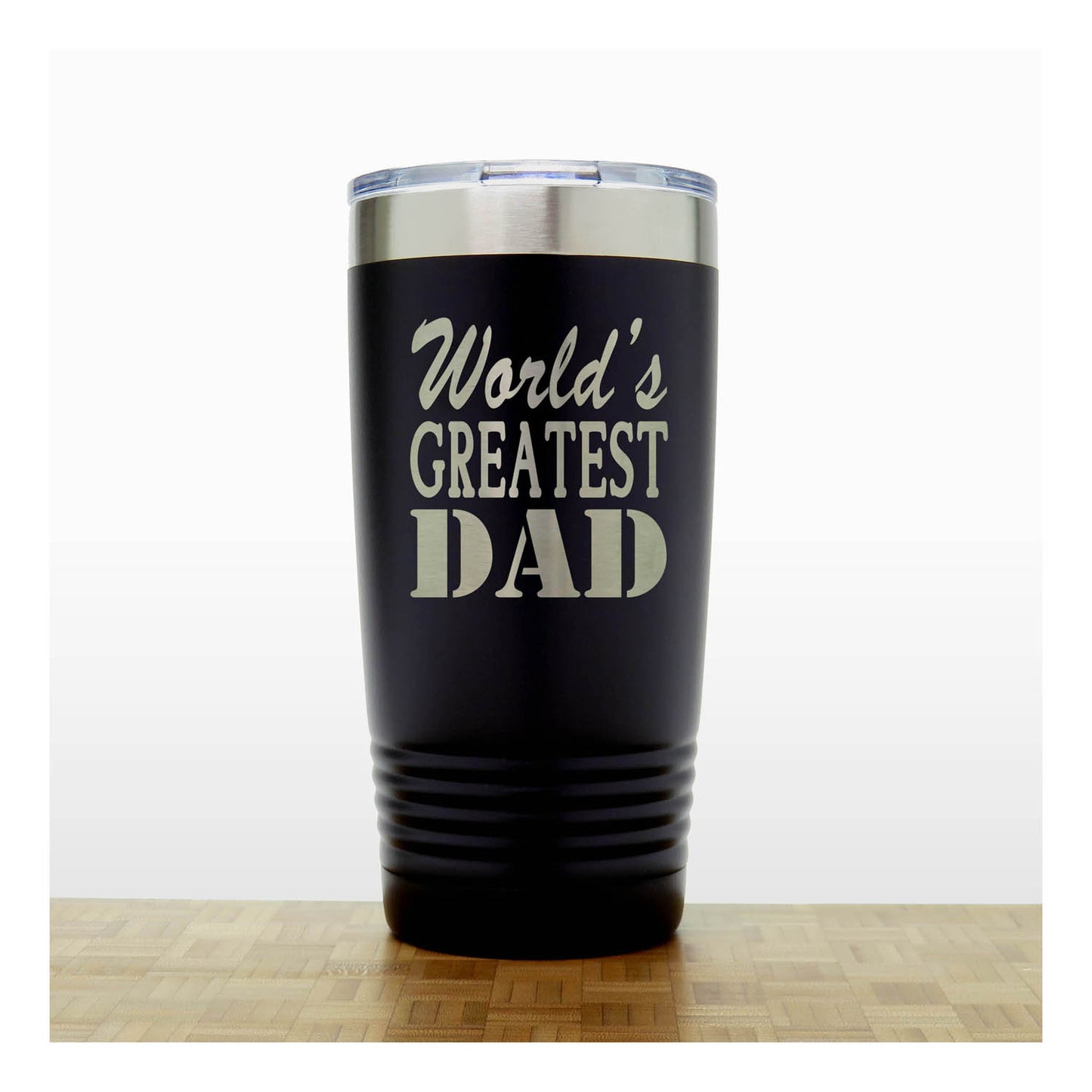 World’s Greatest Dad 20oz Insulated Tumbler – Engraved Stainless Steel Father’s Day Gift for Dad – Travel Coffee Mug