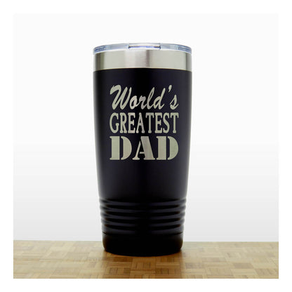 World’s Greatest Dad 20oz Insulated Tumbler – Engraved Stainless Steel Father’s Day Gift for Dad – Travel Coffee Mug