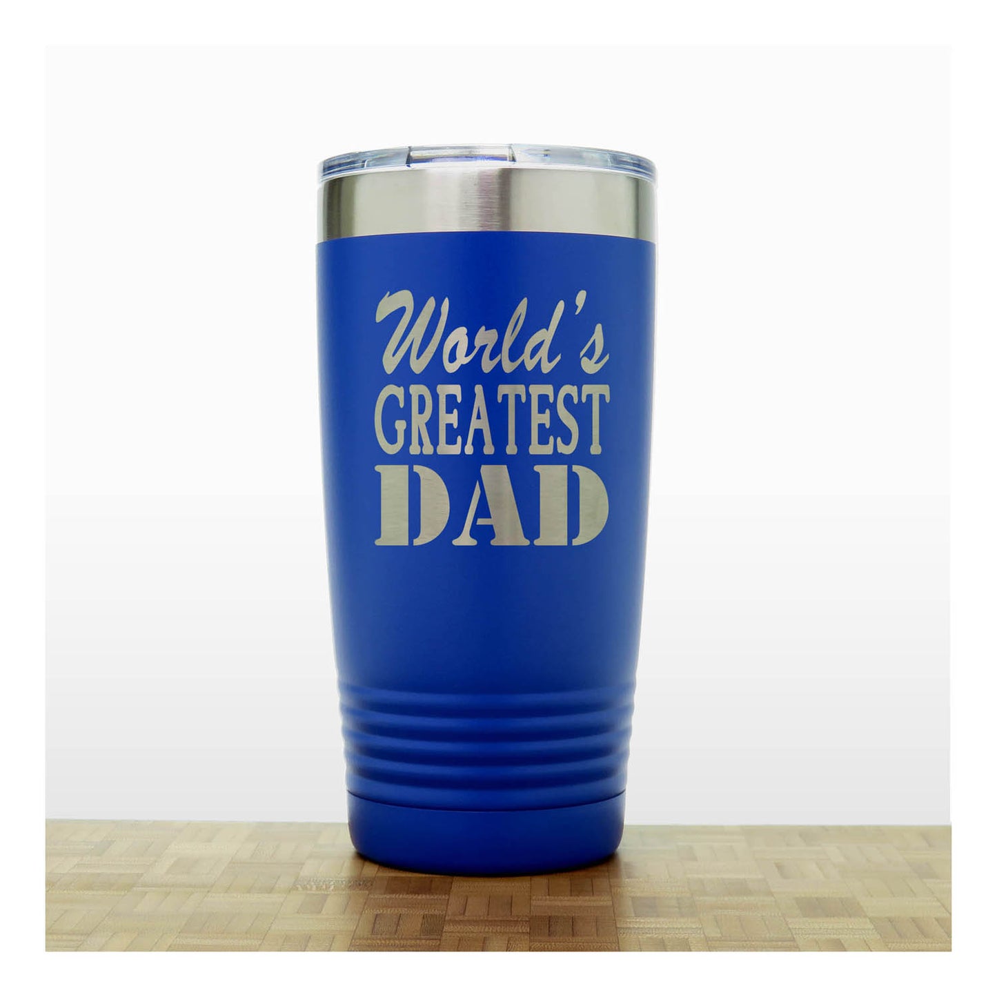 World’s Greatest Dad 20oz Insulated Tumbler – Engraved Stainless Steel Father’s Day Gift for Dad – Travel Coffee Mug