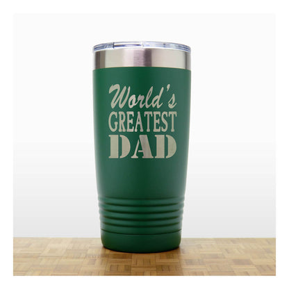 World’s Greatest Dad 20oz Insulated Tumbler – Engraved Stainless Steel Father’s Day Gift for Dad – Travel Coffee Mug