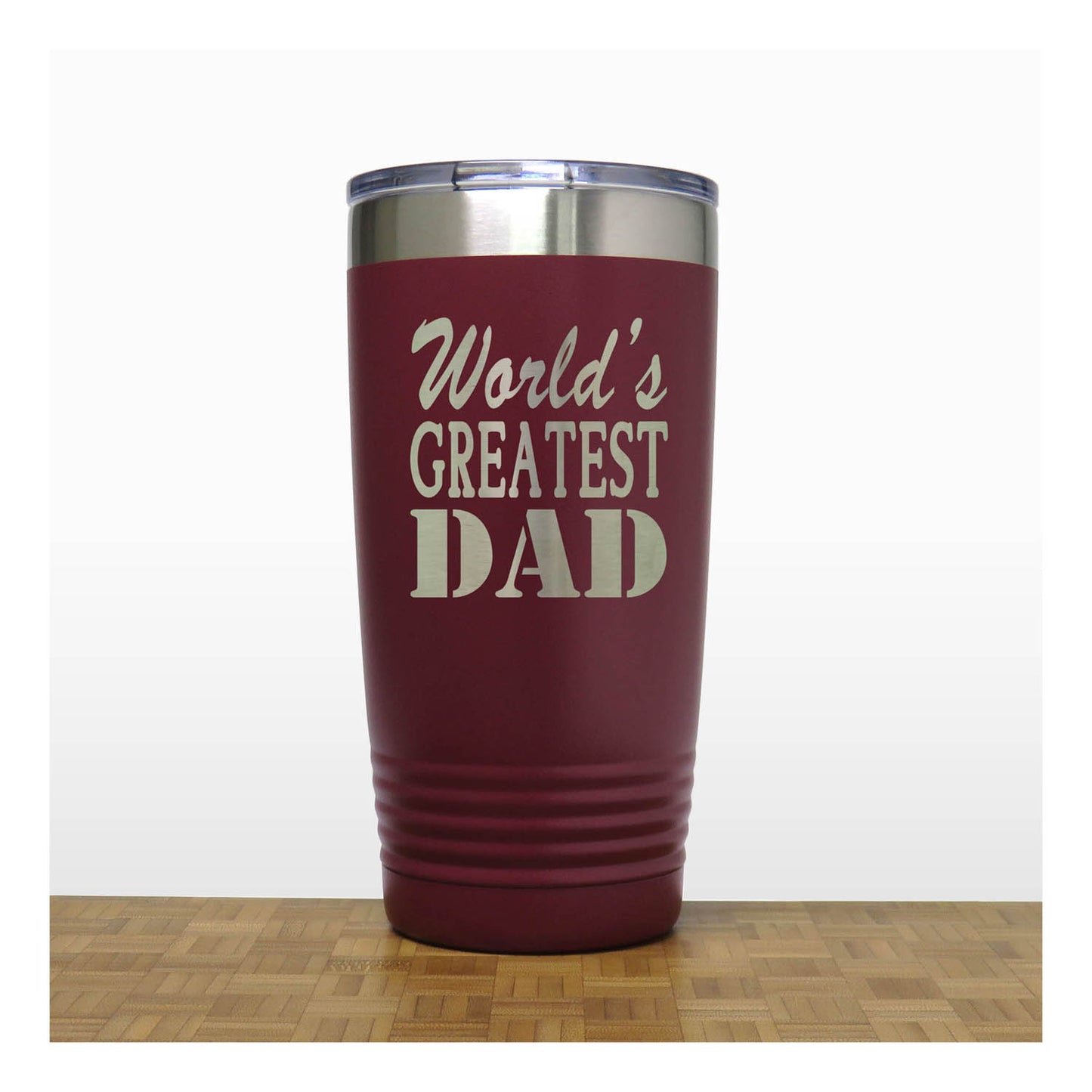 World’s Greatest Dad 20oz Insulated Tumbler – Engraved Stainless Steel Father’s Day Gift for Dad – Travel Coffee Mug