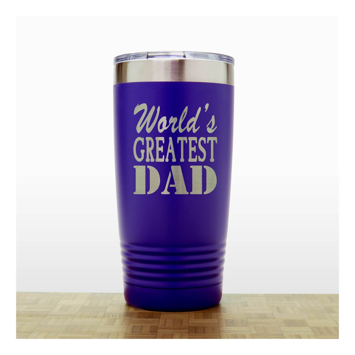 World’s Greatest Dad 20oz Insulated Tumbler – Engraved Stainless Steel Father’s Day Gift for Dad – Travel Coffee Mug