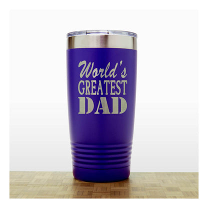 World’s Greatest Dad 20oz Insulated Tumbler – Engraved Stainless Steel Father’s Day Gift for Dad – Travel Coffee Mug