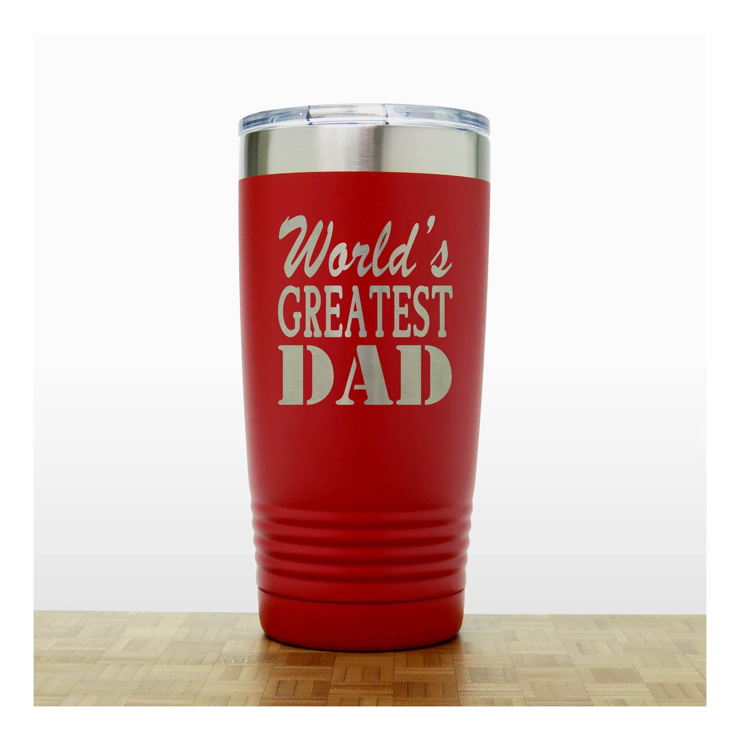 World’s Greatest Dad 20oz Insulated Tumbler – Engraved Stainless Steel Father’s Day Gift for Dad – Travel Coffee Mug