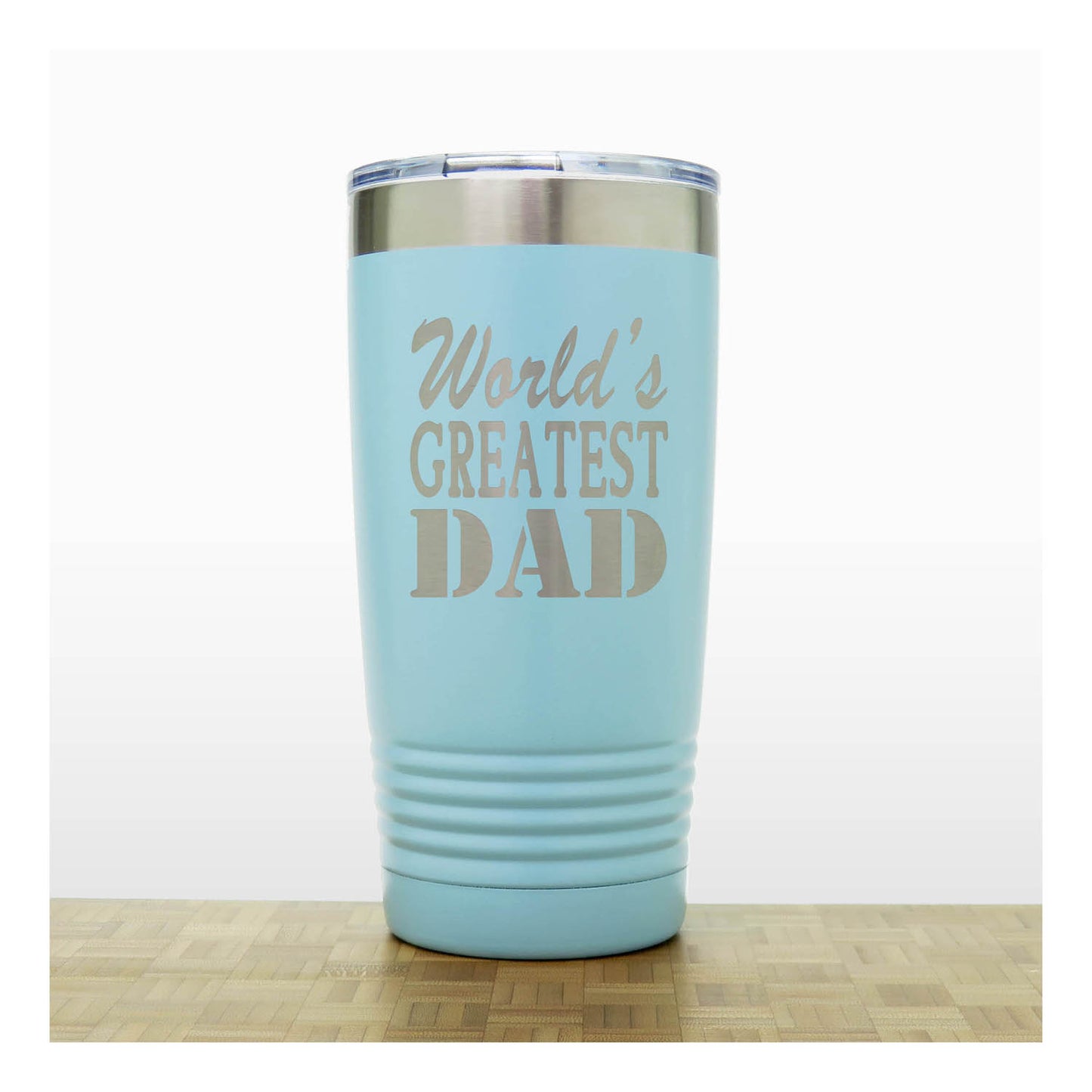 World’s Greatest Dad 20oz Insulated Tumbler – Engraved Stainless Steel Father’s Day Gift for Dad – Travel Coffee Mug