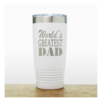 World’s Greatest Dad 20oz Insulated Tumbler – Engraved Stainless Steel Father’s Day Gift for Dad – Travel Coffee Mug