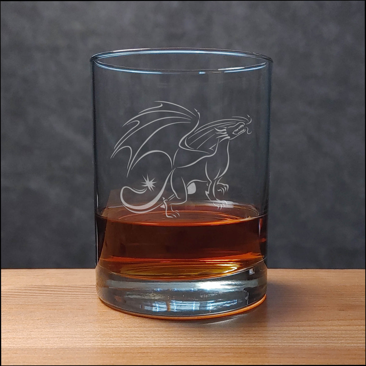 Dragon Whiskey Glass,  Dragon - Emberax Etched Rocks Glass, Dragon Lover Gift.
