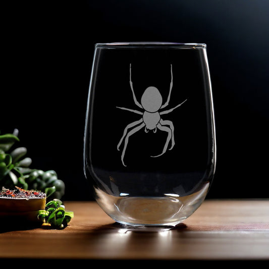 Spider 17oz Stemless Wine Glass - copywrite Hues in Glass