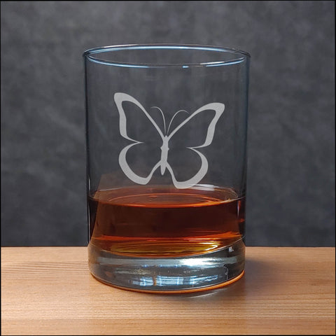 Butterfly 13oz Whisky Glass - Design 1 - Copyright Hues in Glass