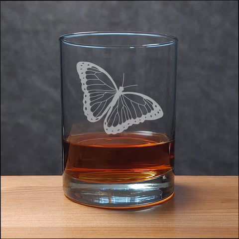 Butterfly 13oz Whisky Glass - Design 4 - Copyright Hues in Glass