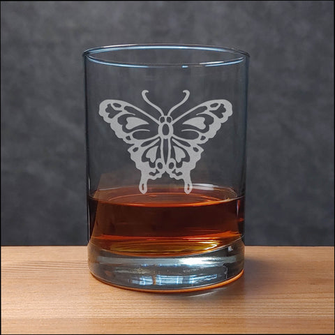 Butterfly 13oz Whisky Glass - Design 5 - Copyright Hues in Glass