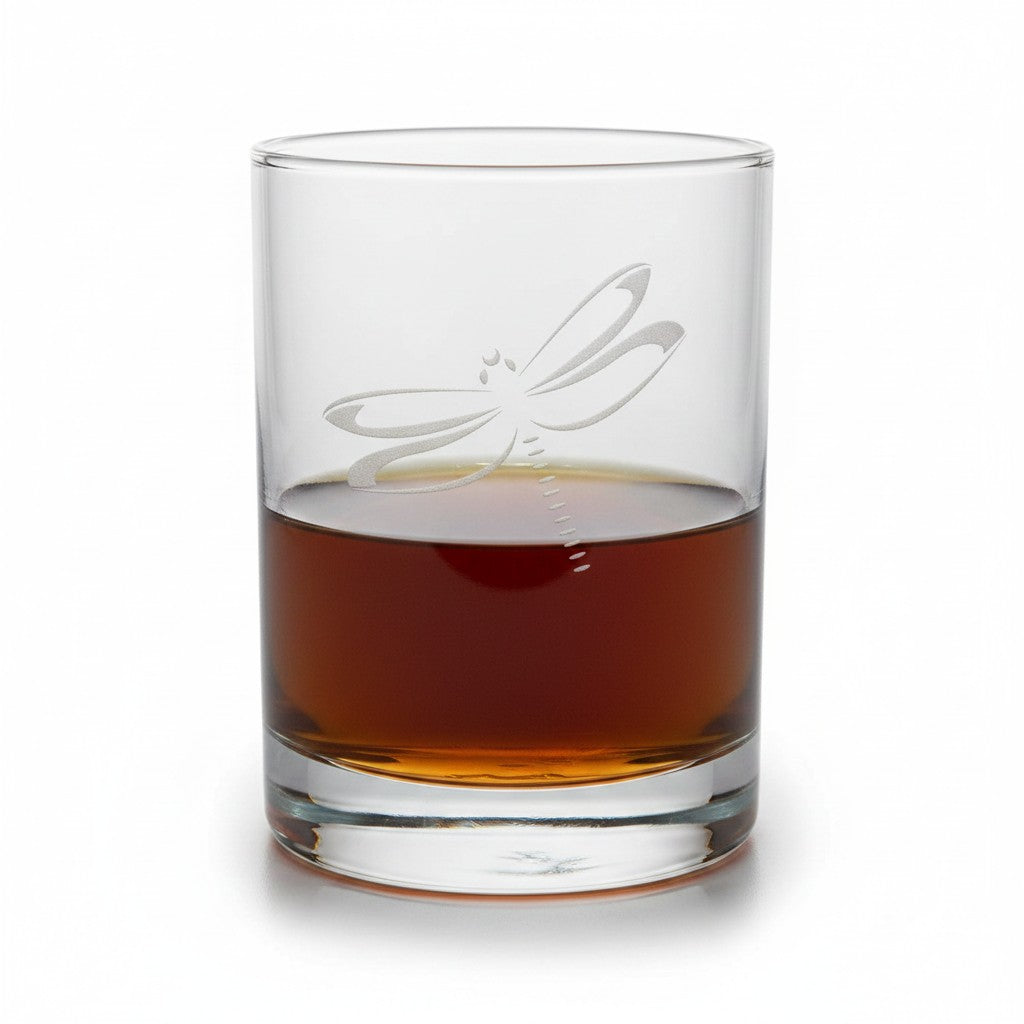 Dragonfly 13oz Rocks Glass - Hand Sand Etched Mothers Day Gift