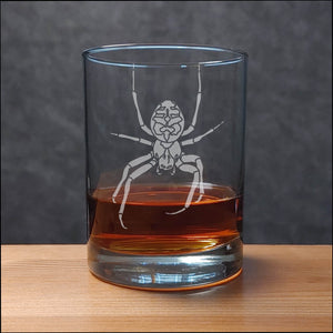 Spider 13oz Whisky Glass - Design 2 - Copyright Hues in Glass