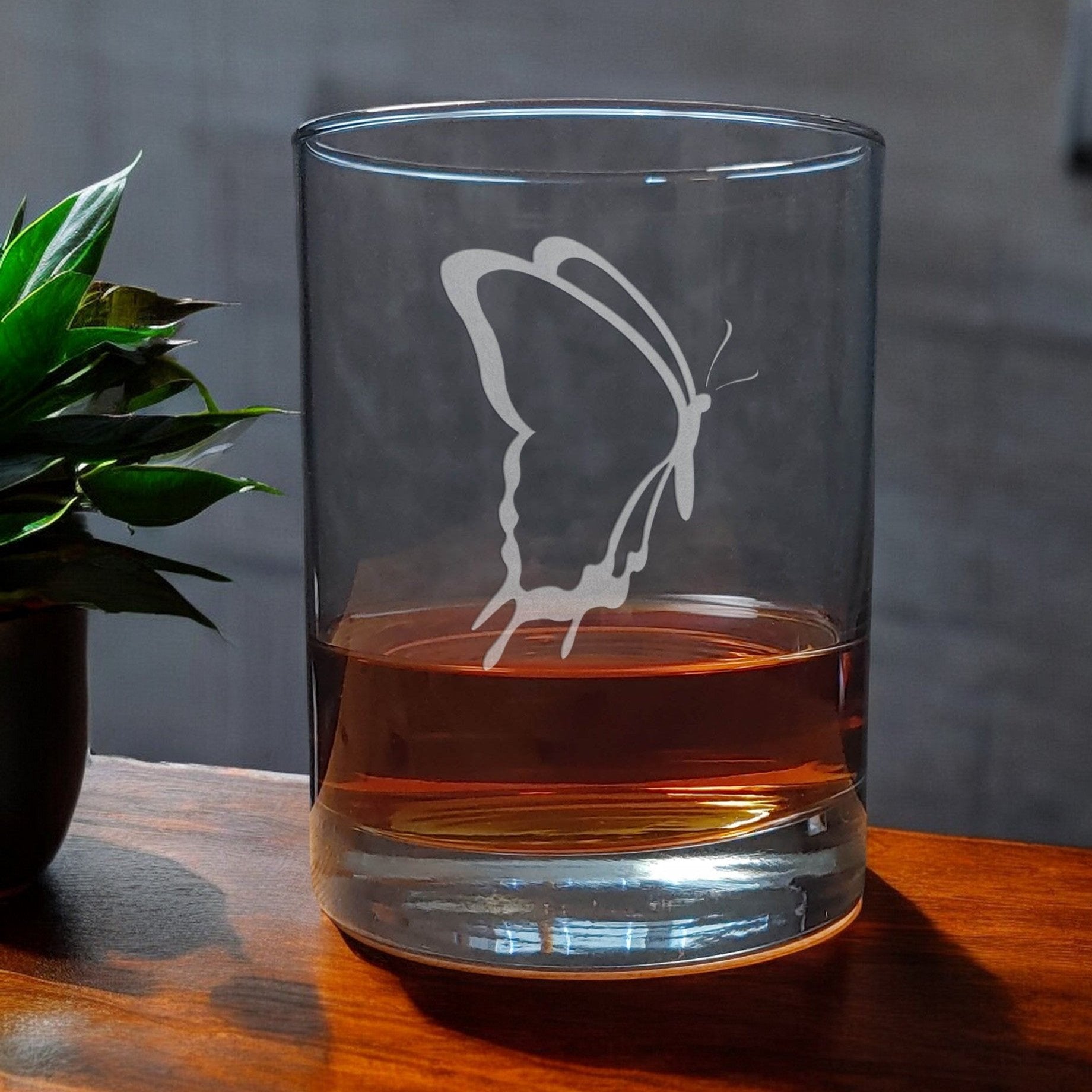 Butterfly 13oz Whisky Glass - Copyright Hues in Glass