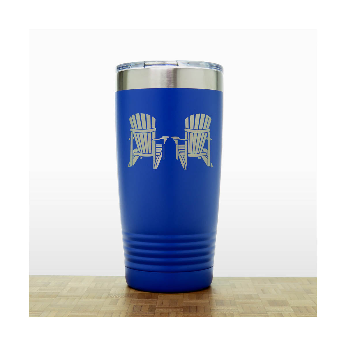 Adirondack Chairs Stainless Steel Tumbler 20oz – Engraved Insulated Travel Mug – Cottage Coffee Mug with Lid