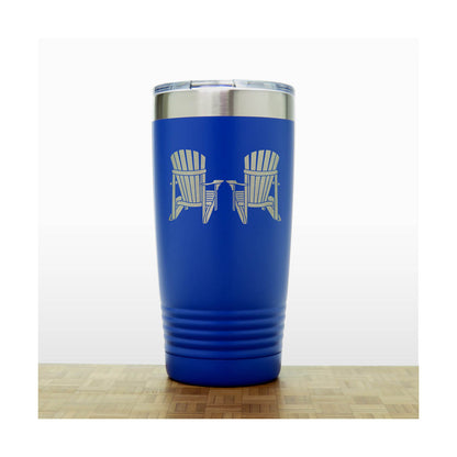Adirondack Chairs Stainless Steel Tumbler 20oz – Engraved Insulated Travel Mug – Cottage Coffee Mug with Lid
