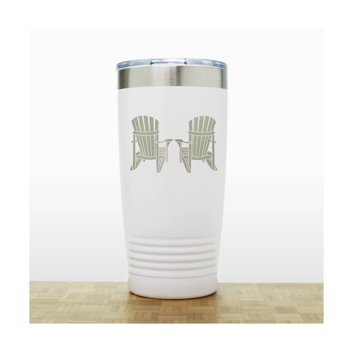 Adirondack Chairs Stainless Steel Tumbler 20oz – Engraved Insulated Travel Mug – Cottage Coffee Mug with Lid