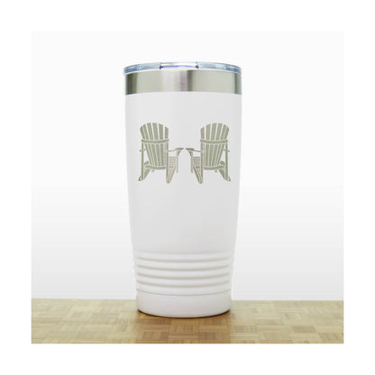 Adirondack Chairs Stainless Steel Tumbler 20oz – Engraved Insulated Travel Mug – Cottage Coffee Mug with Lid