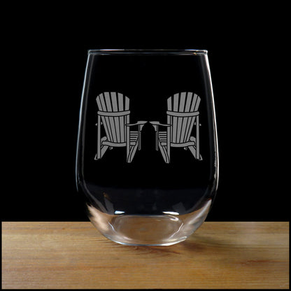 Adirondack Chairs 17oz Stemless Wine Glass
