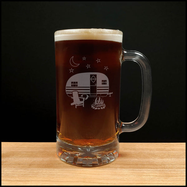 Camper Beer Mug - Dark Beer - Copyright Hues in Glass