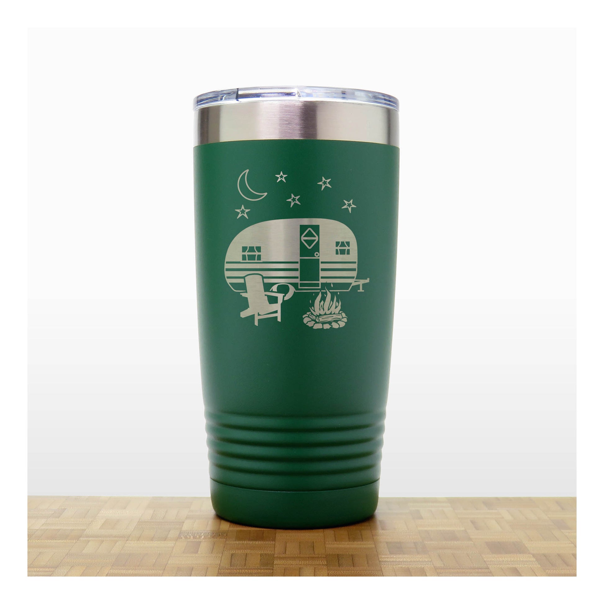 Green - Camper 20 oz Insulated Tumbler - Copyright Hues in Glass