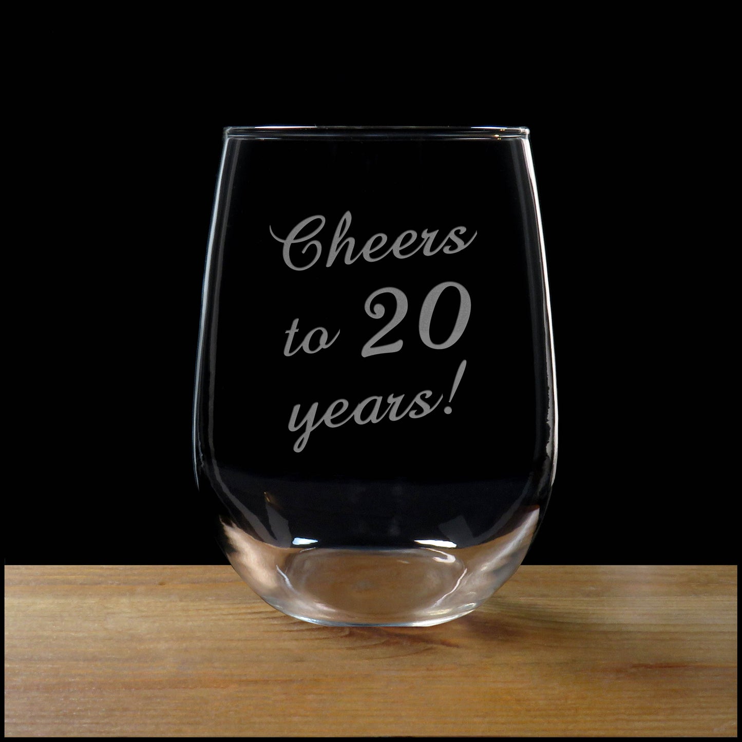 "Cheers to" Stemless Wine Glass 17oz - Custom Milestone Age Wine Glass - Engraved Adult Gift