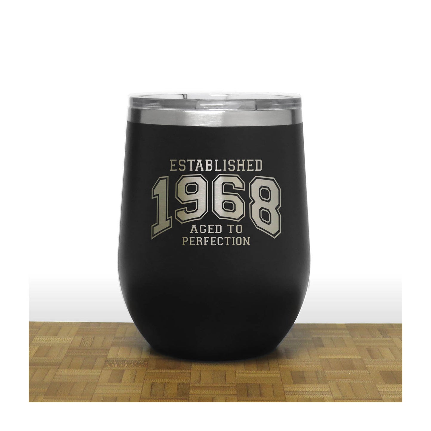Aged to Perfection 12oz Wine Tumbler – Engraved Insulated Stainless Steel Travel Mug with Lid, Double Wall Vacuum Wine Cup