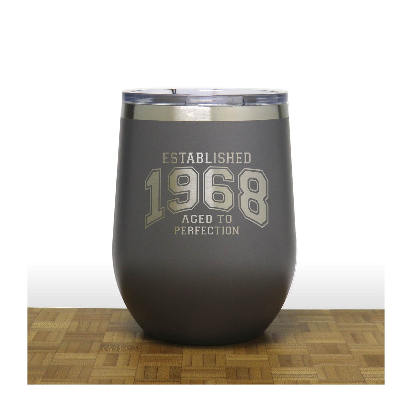 Aged to Perfection 12oz Wine Tumbler – Engraved Insulated Stainless Steel Travel Mug with Lid, Double Wall Vacuum Wine Cup