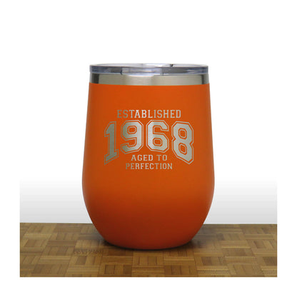Aged to Perfection 12oz Wine Tumbler – Engraved Insulated Stainless Steel Travel Mug with Lid, Double Wall Vacuum Wine Cup