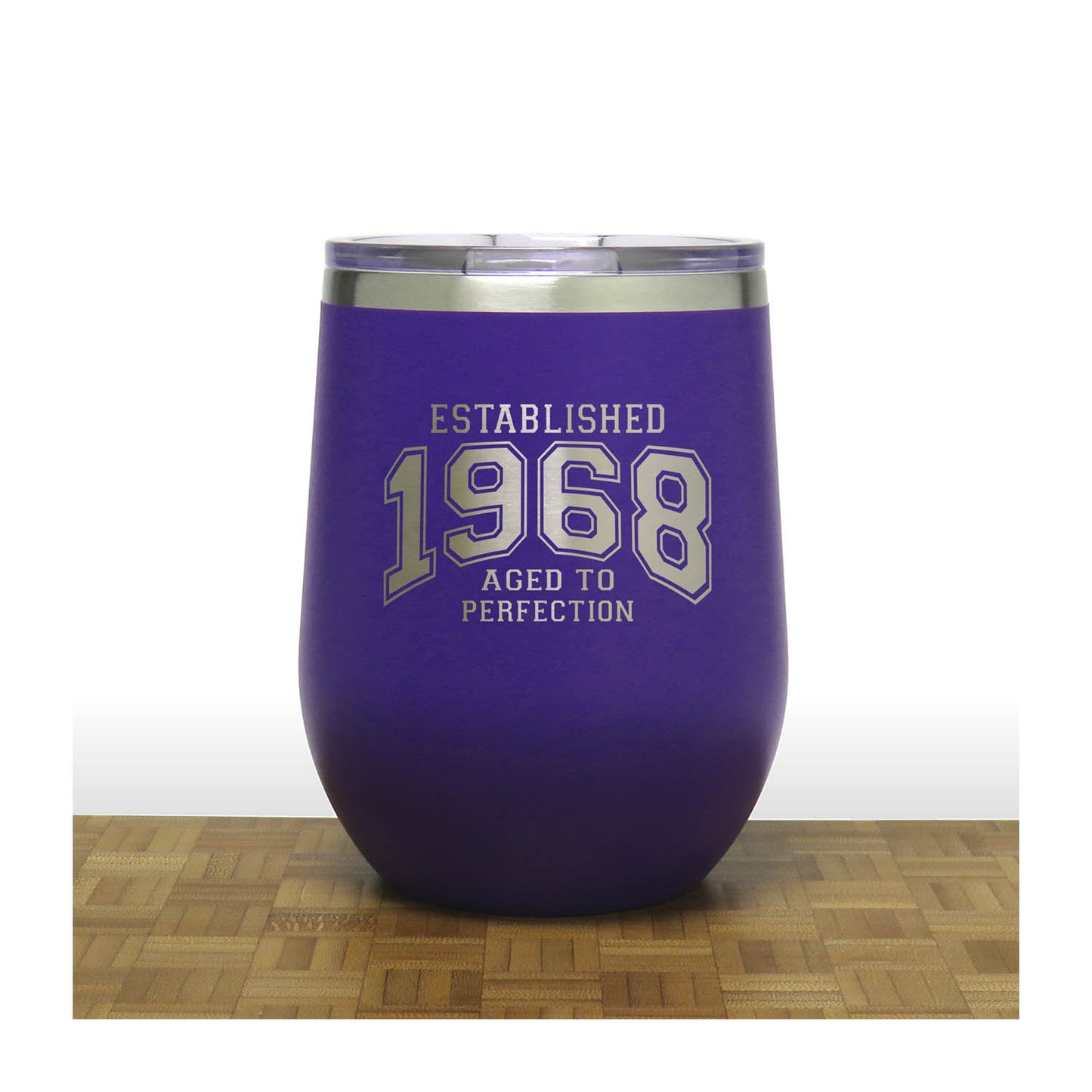 Aged to Perfection 12oz Wine Tumbler – Engraved Insulated Stainless Steel Travel Mug with Lid, Double Wall Vacuum Wine Cup