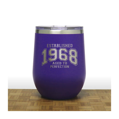 Aged to Perfection 12oz Wine Tumbler – Engraved Insulated Stainless Steel Travel Mug with Lid, Double Wall Vacuum Wine Cup