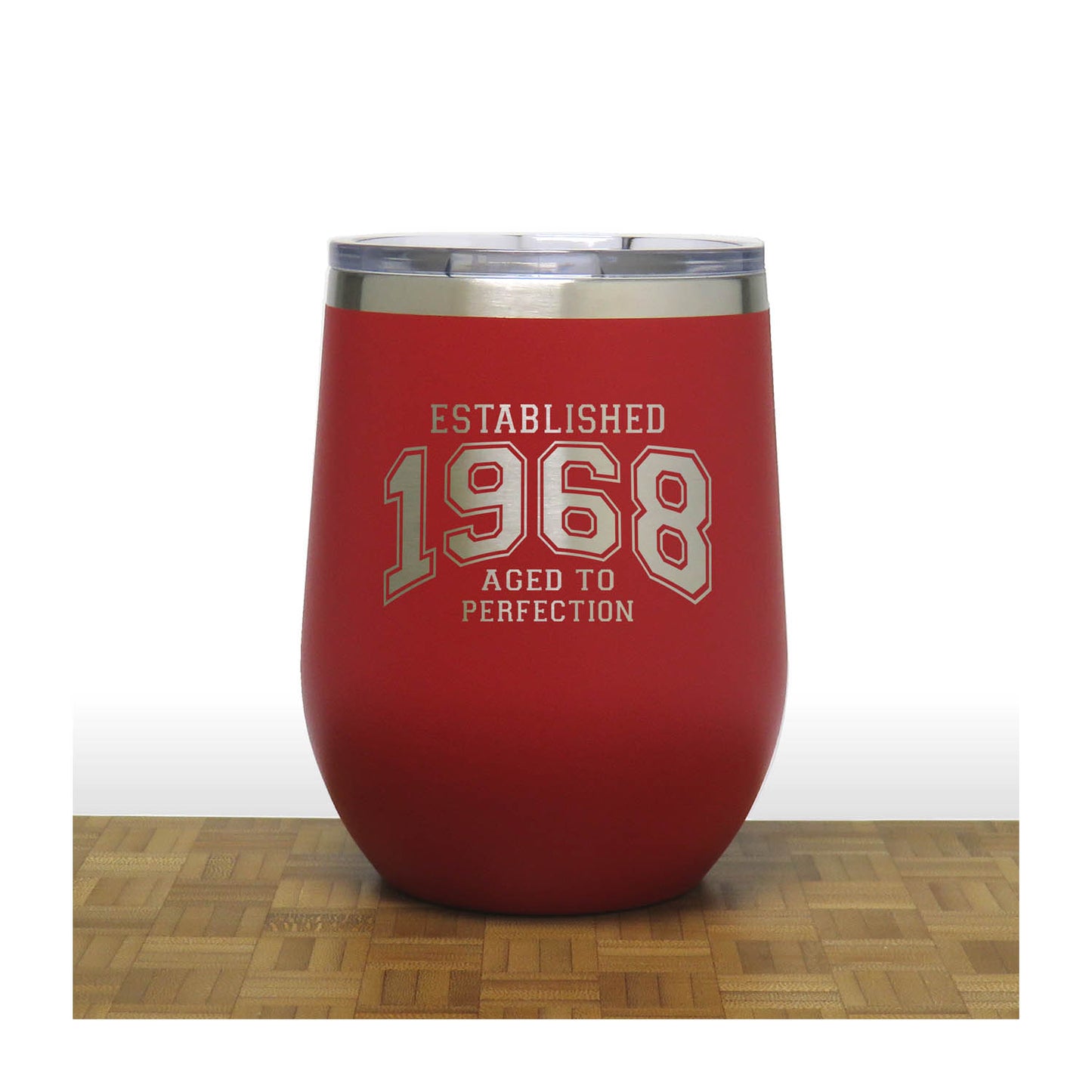 Aged to Perfection 12oz Wine Tumbler – Engraved Insulated Stainless Steel Travel Mug with Lid, Double Wall Vacuum Wine Cup