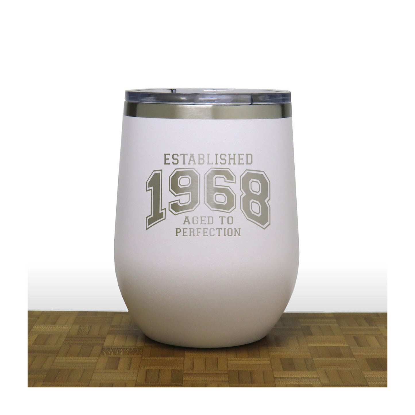 Aged to Perfection 12oz Wine Tumbler – Engraved Insulated Stainless Steel Travel Mug with Lid, Double Wall Vacuum Wine Cup