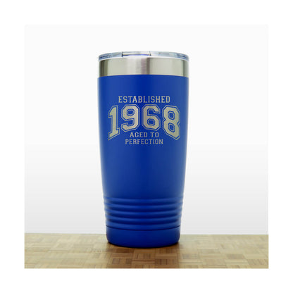Aged to Perfection Birthday Stainless Steel Tumbler 20oz – Engraved Insulated Travel Mug, Custom Age Tumbler, Personalized Double Wall Vacuum Coffee Cup with Lid