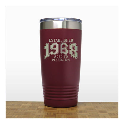 Aged to Perfection Birthday Stainless Steel Tumbler 20oz – Engraved Insulated Travel Mug, Custom Age Tumbler, Personalized Double Wall Vacuum Coffee Cup with Lid