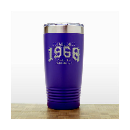 Aged to Perfection Birthday Stainless Steel Tumbler 20oz – Engraved Insulated Travel Mug, Custom Age Tumbler, Personalized Double Wall Vacuum Coffee Cup with Lid