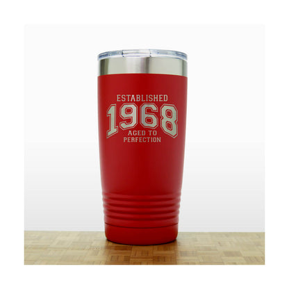 Aged to Perfection Birthday Stainless Steel Tumbler 20oz – Engraved Insulated Travel Mug, Custom Age Tumbler, Personalized Double Wall Vacuum Coffee Cup with Lid