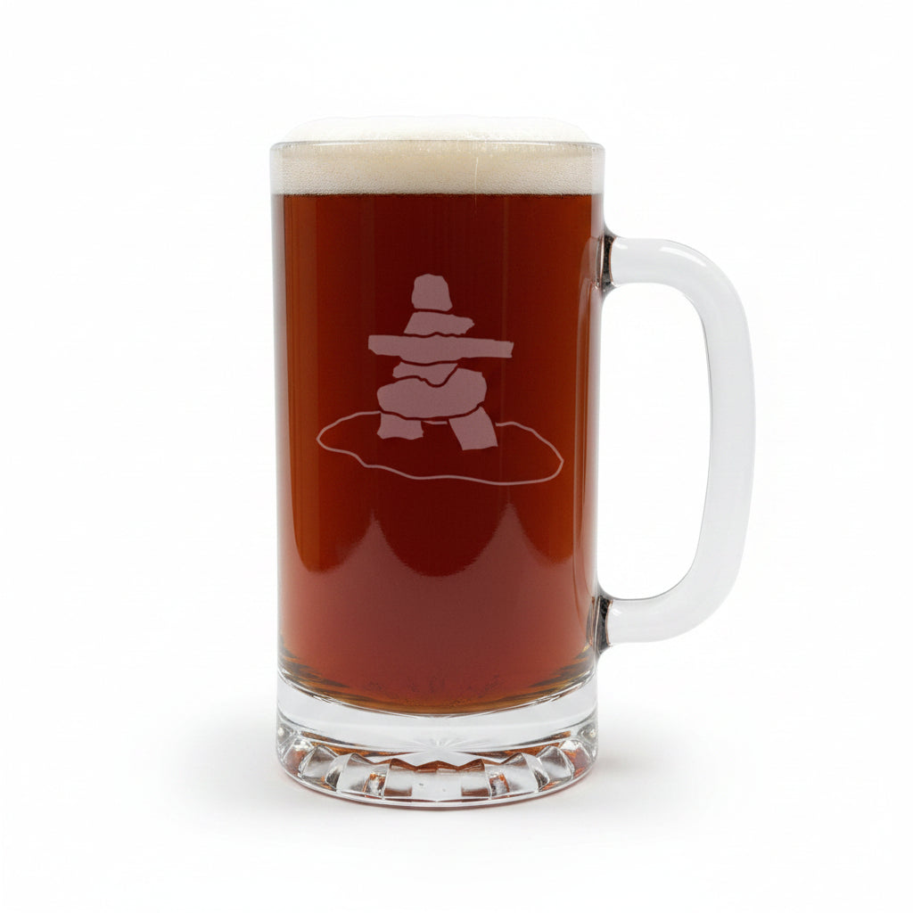 Inuksuk 16oz Beer Mug - Deep Sand Etched Personalized Gift