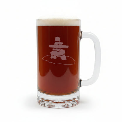 Inuksuk 16oz Beer Mug - Deep Sand Etched Personalized Gift