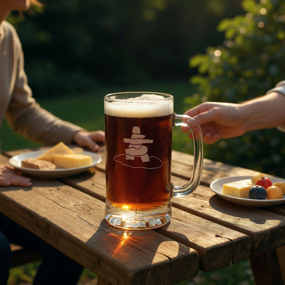 Inuksuk 16oz Beer Mug - Deep Sand Etched Personalized Gift