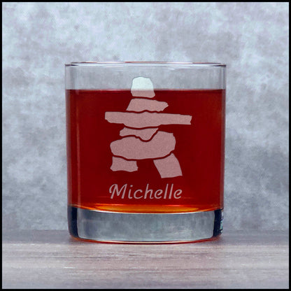 Inuksuk No Base 11oz Personalized Whisky Glass - Copyright Hues in Glass