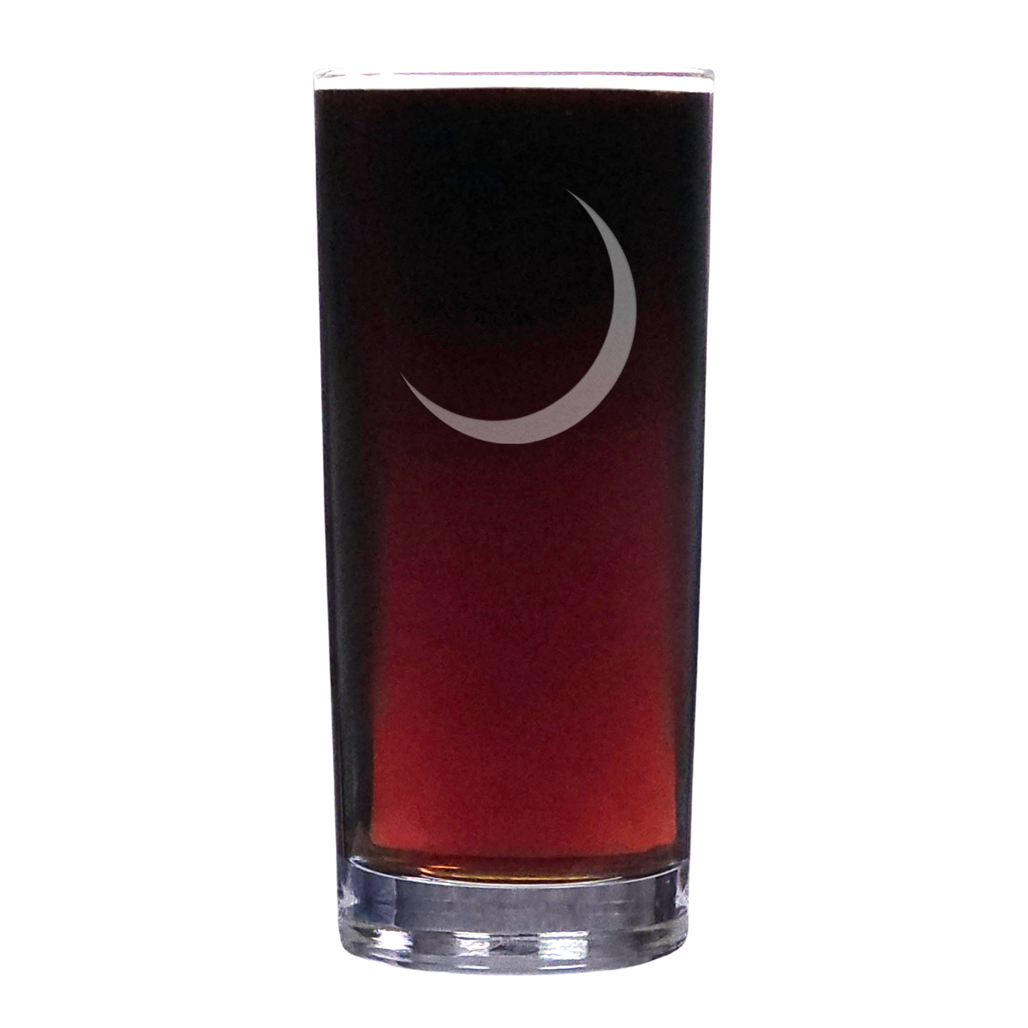Moon Crescent Moon 15oz Cooler Glass - Deep Sand Etched Water Tumbler
