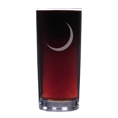 Moon Crescent Moon 15oz Cooler Glass - Deep Sand Etched Water Tumbler