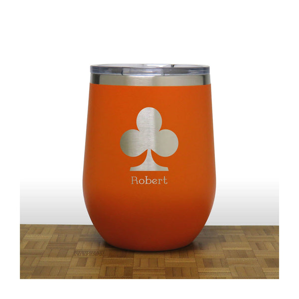 Orange  - Clubs 12 oz Insulated Wine Tumbler - Copyright Hues in Glass