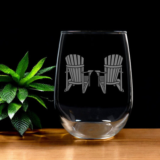 Adirondack Stemless Wine Glass - Copyright Hues in Glass